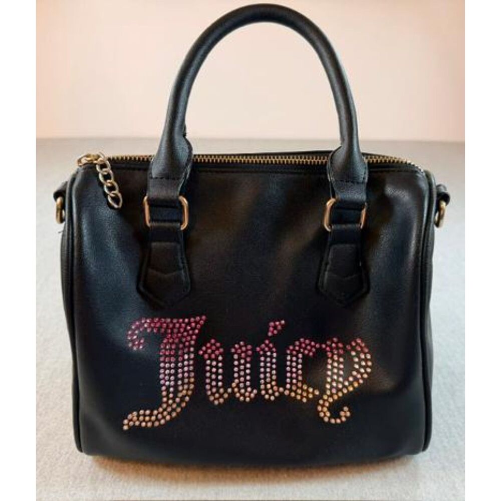 Juicy Couture Be Classic II Satchel Crossbody Bag Black Pink Liquorice